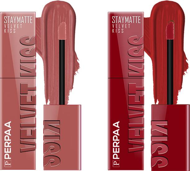 Perpaa Velvet Kiss Combo Pack 2 – Long-Lasting Waterproof Matte Lipstick | 12-Hour Stay