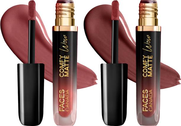 FACES CANADA Comfy Matte Wow Liquid Lipstick - Latte Girl Era | Combo Set of 2 |