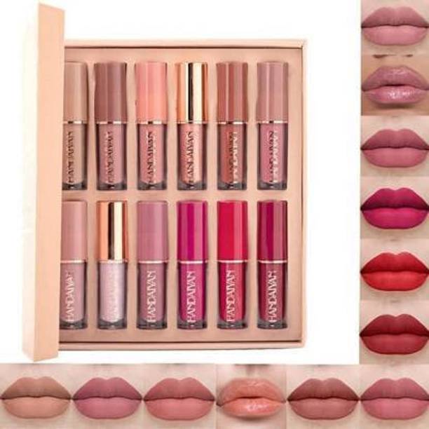 Glamdemy Handaiyan Waterproof Matte Liquid Lipstick Set of 12, (The Handiyan Nude Edition
