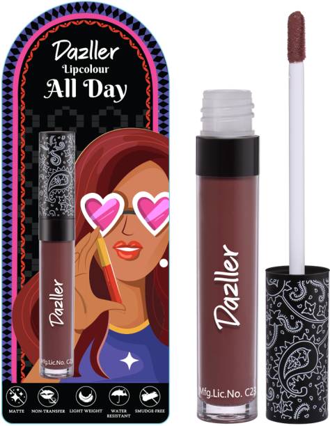 Dazller All Day Lipcolour, Ultra Intense Matte,Smudge-Proof, Lightweight,Up to 8Hrs Stay