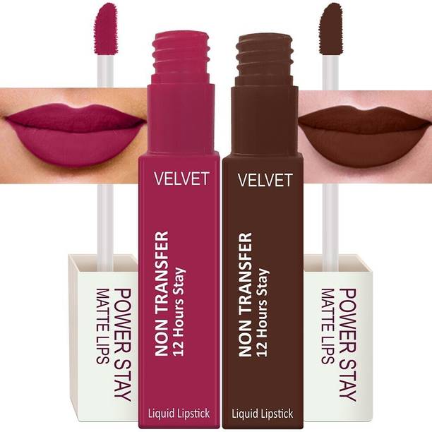 Perpaa Power Stay Liquid Matte Lipstick - Waterproof combo of 2 (Upto12 Hrs Stay)