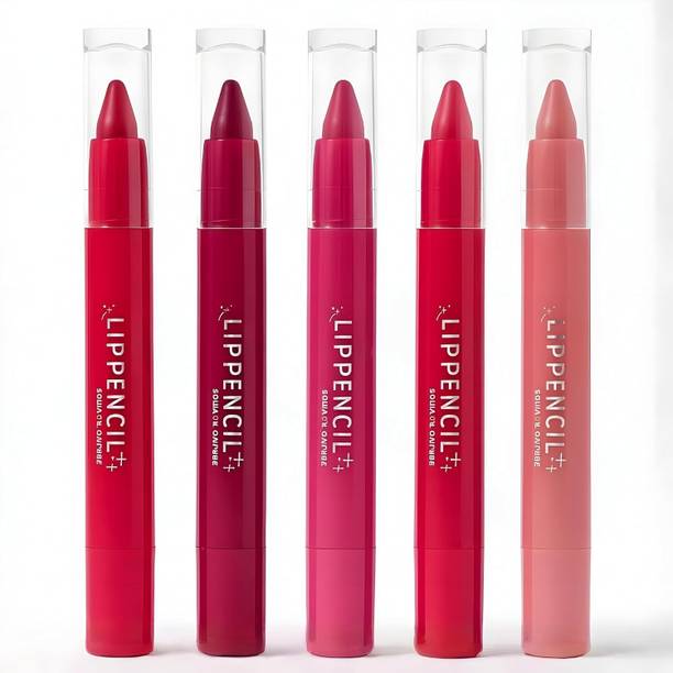 MACMOJI Set of 5 Soft Matte Lip Pencils & Crayon Lipsticks