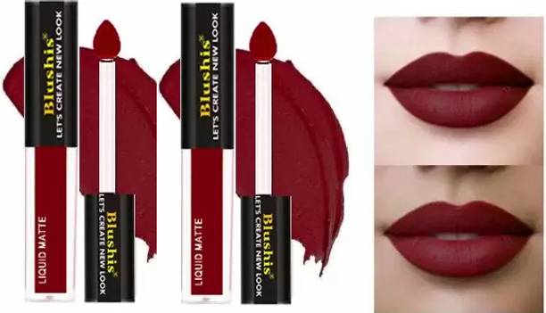 ब्लूशिस Kiss of Love Liquid Melt Mini Maroon lipstick 2 pcs combo pack