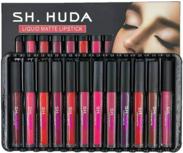 Sh.Huda 12 pc set Liquid matte lipstick