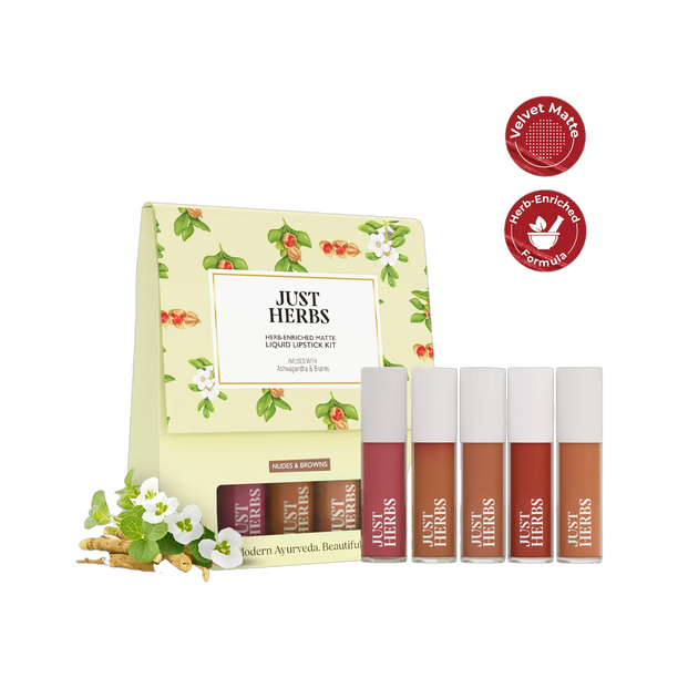 Just Herbs Enriched Liquid Lipstick Kit Set of 5 Nude