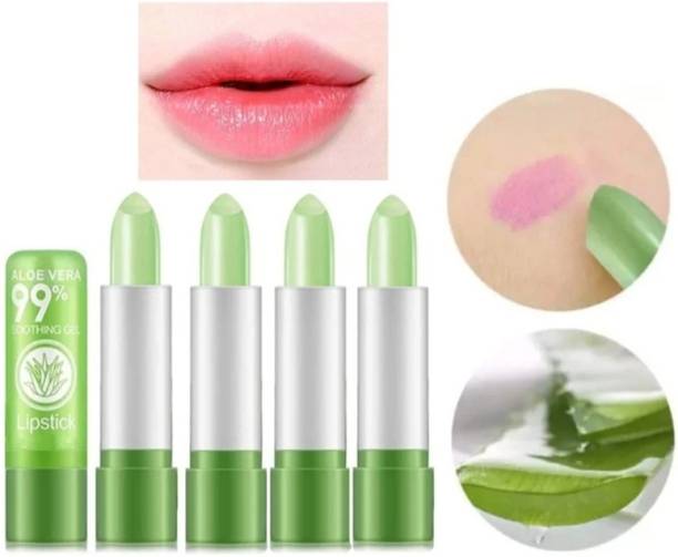 Earthcon 4 pc Natural Aloevera Lipstick Changing Color