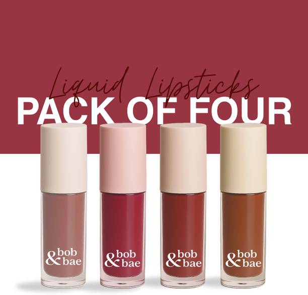 bob and bae Semi-Matte Liquid Lipstick with SPF 32, Hyaluronic & Kojic Acid, Long-Lasting