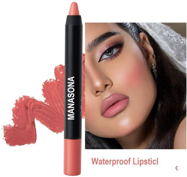 manasona Matte Non Transfer Lip Crayon With Sharpner Lipstick