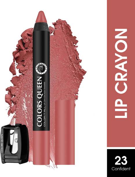 COLORS QUEEN Color It All Long Lasting Non Transfer Lip Crayon with Sharpener Lipstick