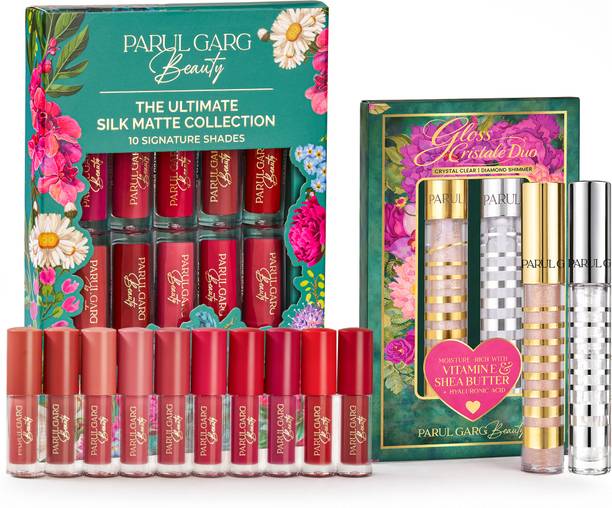 Parul Garg ltimate Silk Matte 10 Signature Shades with Gloss Cristale Duo Combo Pack