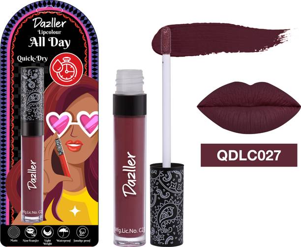 Dazller All Day Lipcolour, Ultra Intense Matte,Smudge-Proof, Lightweight,Up to 8Hrs Stay