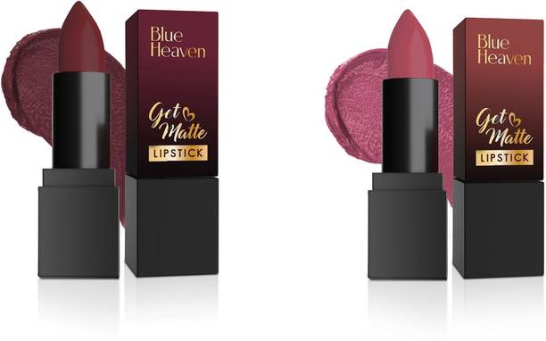 BLUE HEAVEN Get Matte Lipstick Combo 2 Soft Focus Matte Look With Balanced Coverage