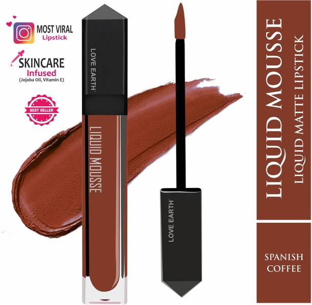 LOVE EARTH Liquid Mousse Lipstick - Spanish Coffee Matte Finish