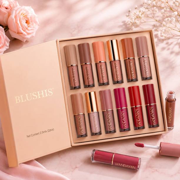 BLUSHIS Lipstick Set of 12 Matte Velvet Mini Liquid Lipstick Set for Women