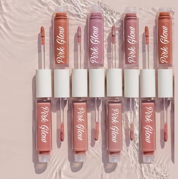 PIRKGLOW Lipstiks Combo Pack of 8 Nude Liquid Mini Lipstick