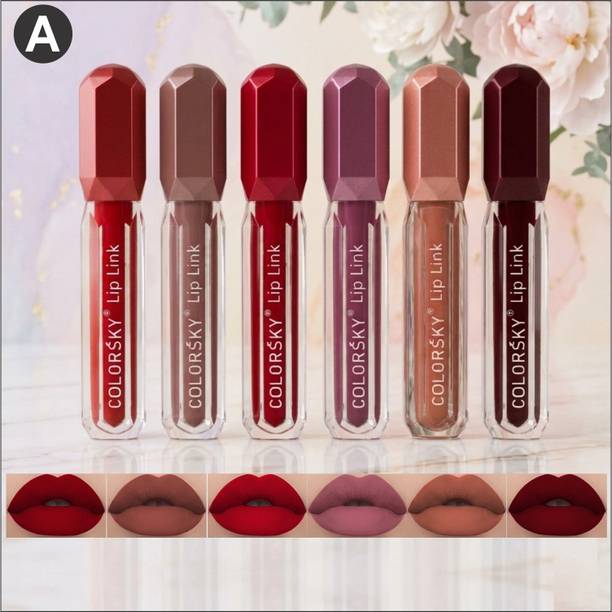 Color Sky Multicolor Shades Liquid Lipstick 6 Pcs Combo Set