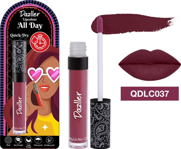 Dazller All Day Lipcolour, Ultra Intense Matte,Smudge-Proof, Lightweight,Up to 8Hrs Stay