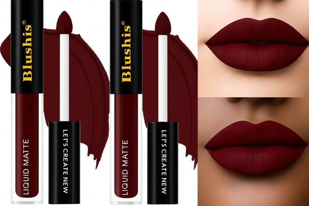 BLUSHIS Kiss of Love Liquid Melt Mini Maroon lipstick 2 pcs combo pack