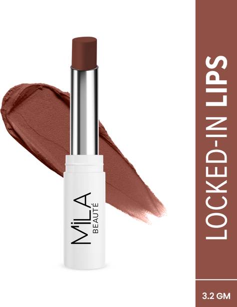 mila beaute Locked In Lips Lipstick Transfer Proof with Velvety Texture Lightweight