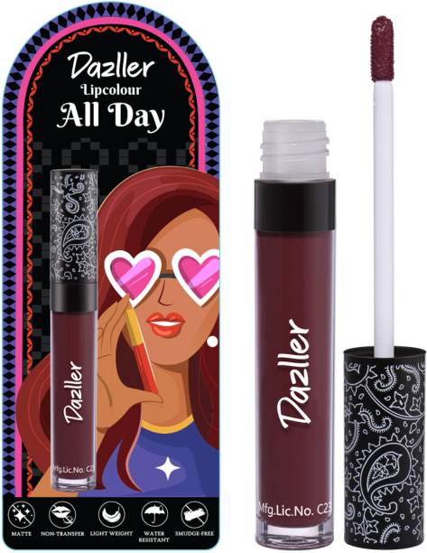 dazller All Day Lipcolour, Ultra Intense Matte,Smudge-Proof, Lightweight,Up to 8Hrs Stay