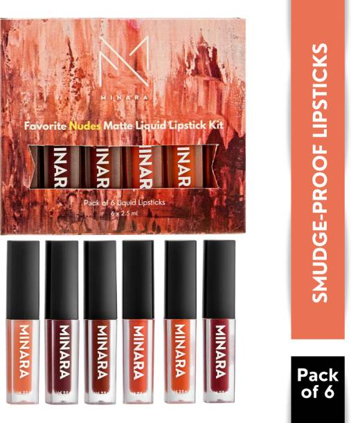 MINARA Matte Liquid Lipstick Pack of 6 - Nudes