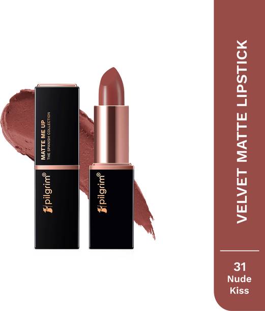 Pilgrim Matte Bullet Lipstick Intense Colour Transferproof & Smudgeproof Nude Kiss -17