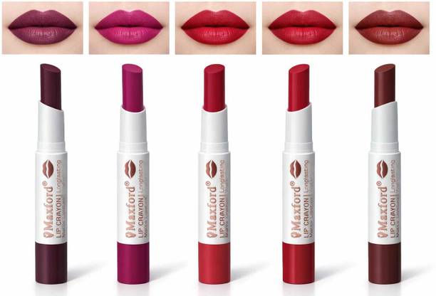 MAXFORD Soft-Matte Finish, Long Lasting, Hydrating Lipstick|Pack of 5