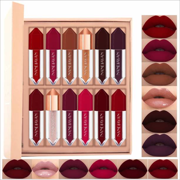 Color Sky Nandiayan Diamond Mini Liquid Lipstick |Longlasting liquid matte lipstick -12pcs