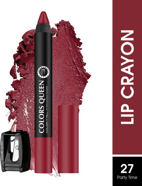 COLORS QUEEN Color It All Lip Crayon Lipstick, Long Lasting Matte Lipstick with Sharpener