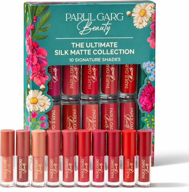 Parul Garg Ultimate 10-in-1 Silk Matte Liquid Lipstick Set | Long-Lasting, Transfer-Proof