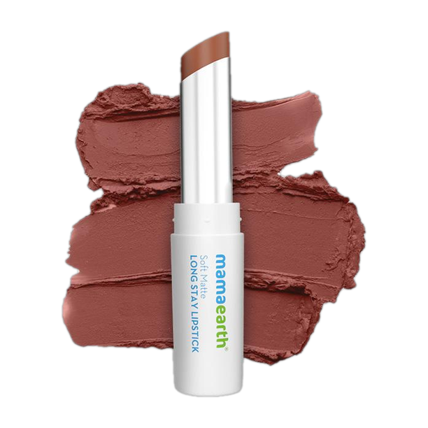 Mamaearth Soft Matte Long Stay Lipstick with Jojoba Oil & Vitamin E for 12 Hour Long Stay