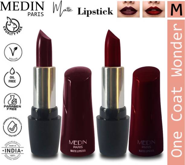 MEDIN paris ultra hd elegant colors matte lipstick cosmetics makeup 007 serires set of 2 color