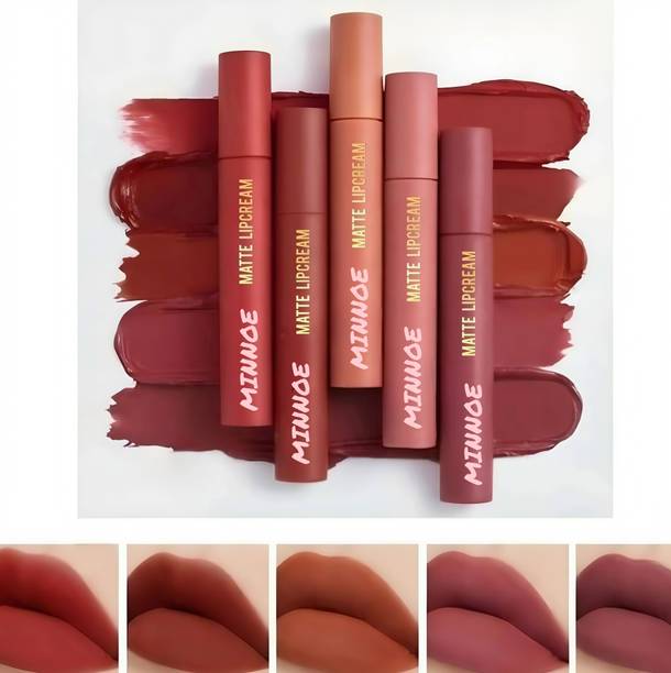MINNOE Matte Liquid Lipstick Set Multi Shade Collection Long Lasting And Moisturizing