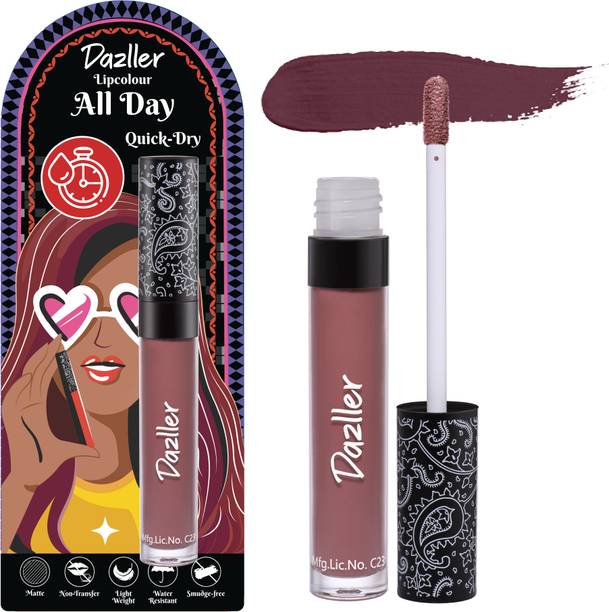 Dazller All Day Lipcolour, Ultra Intense Matte,Smudge-Proof, Lightweight,Up to 8Hrs Stay