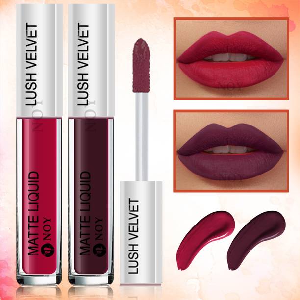 NOY Wine & Pink Matte Liquid Lipstick For Women Waterproof Transferproof Lip Color