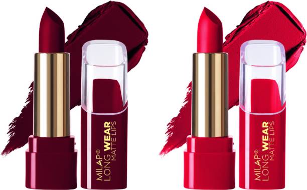 MILAP Long Wear Matte Lipstick Waterproof & Smudge Proof Lipstick Combo