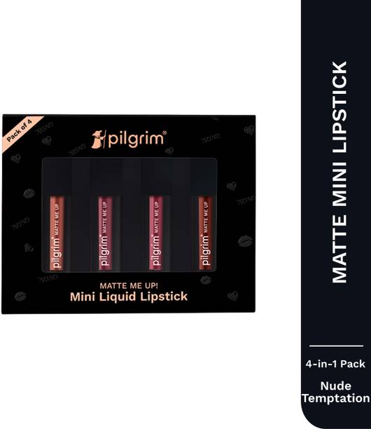 Pilgrim Mini Liquid Lipstick 4 in 1 Pack Smudgeproof, Hydrating & Lightweight