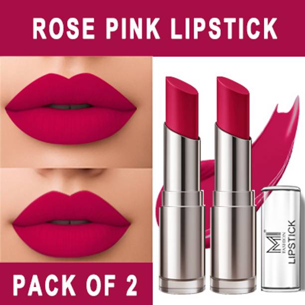 MI FASHION Rose Pink Lipstick for Bride Pack of 2 Long lasting Pink Matte Lipstick Combo