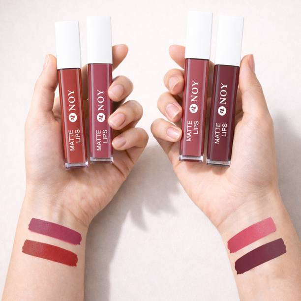 NOY Lightweight Matte Lipstick Pack of 4 Rich Pigment Long Wear