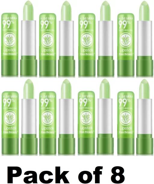 Kiss Beauty Forever Youth Aloe Vera Soothing Gel Color Changing Lipstick (Set of 8)