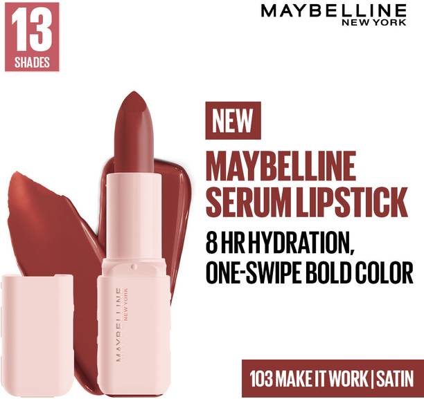 मेबलिन न्यू यॉर्क Serum Lipstick (Satin) 8Hr Hydrated color - 103 Make it Work