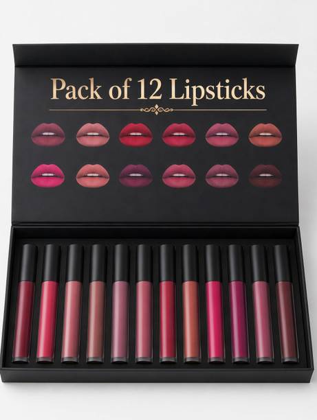 YELGO Set of 12 Liquid Lipsticks Matte Finish Long Lasting
