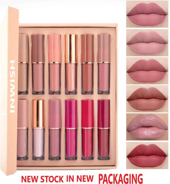 INWISH Waterproof48Hours stay matte ink bold lip color liquid lipstick combo pack of 12