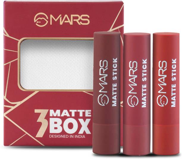 MARS 3 Red and Maroon Matte Lipstick Box Set