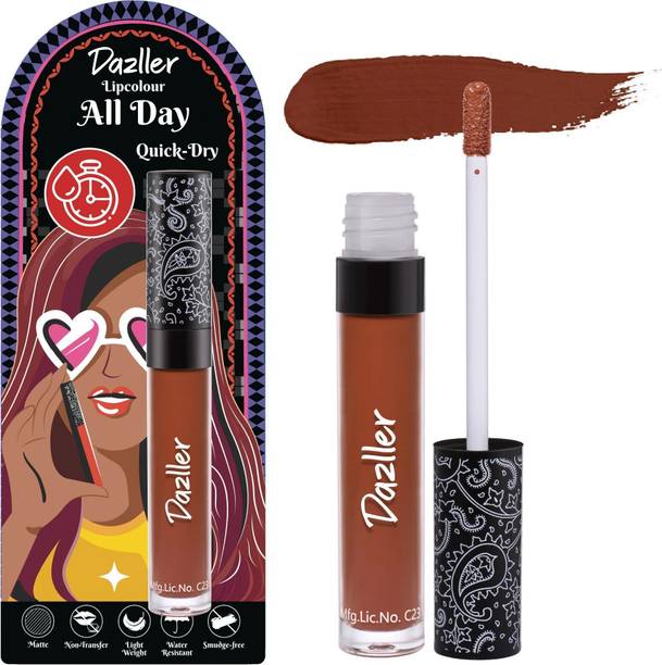 Dazller All Day Lipcolour, Ultra Intense Matte,Smudge-Proof, Lightweight,Up to 8Hrs Stay