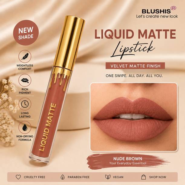 BLUSHIS Non Transfer Smudge Proof Longlasting Sensational Liquid Matte Lipstick