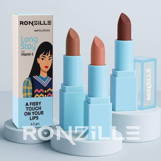 RONZILLE Matte Lipstick Long Stay Fortified With Vitamin-E (Packof 3)