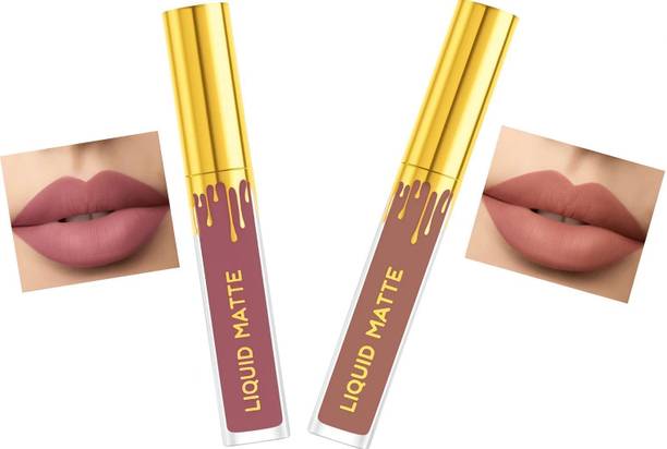 BLUSHIS Non Transfer Waterproof Longlasting Liquid Lipstick Combo Pack of 2 pc