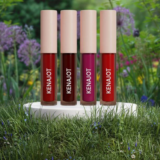KENAJOT (Red Edition)4-in-1 Long Lasting Liquid Lipstick - Multicolour-Pack of 4