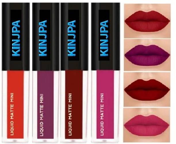KINJPA Stay-All-Day Red Matte Minis: Waterproof Liquid Lipstick Set
